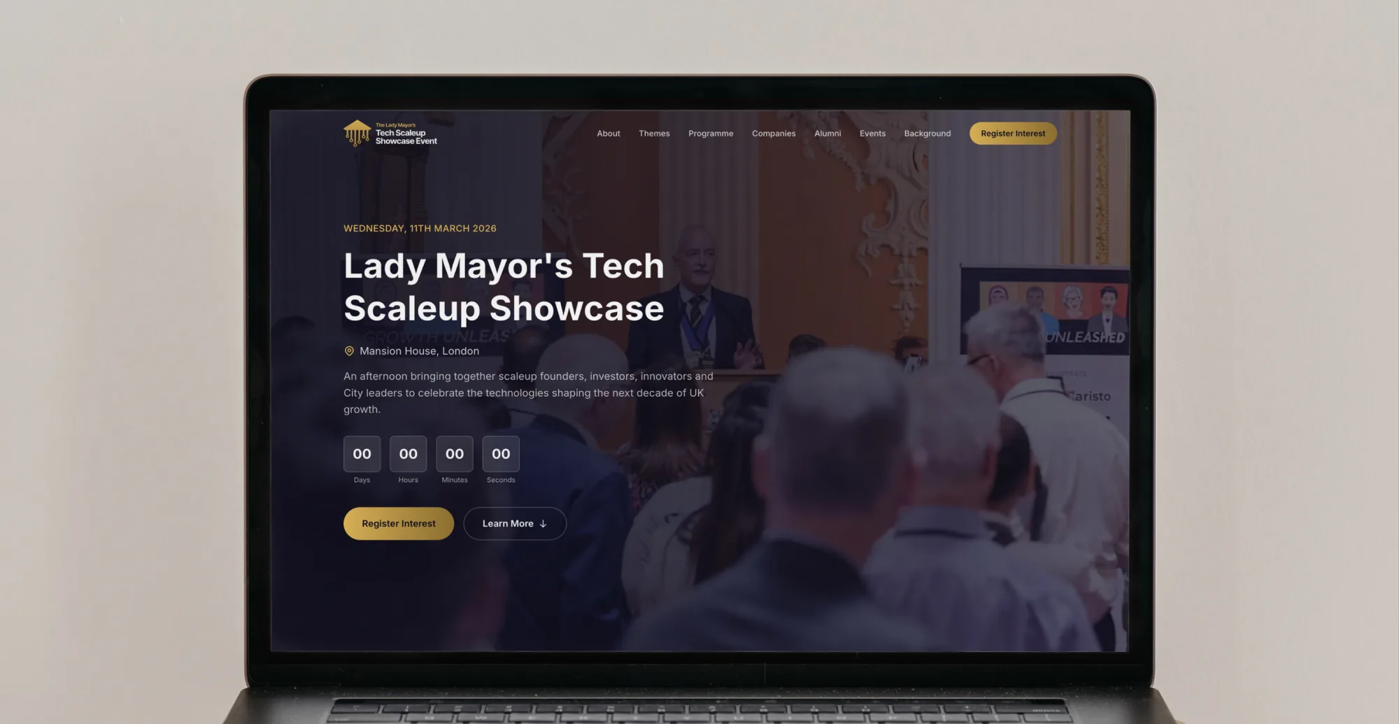 Event production and digital experience for a City of London showcase of UK technology scaleups.